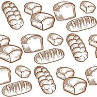 Bread and bakery seamless pattern vector