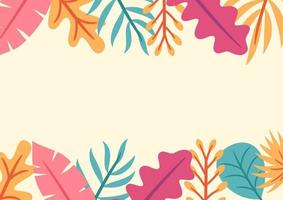 Modern tropical leaves background design vector