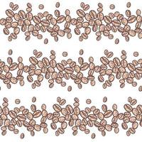 Coffee beans seamless pattern background vector