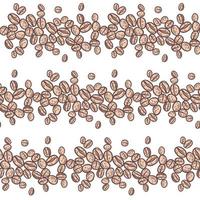 Coffee beans seamless pattern background vector