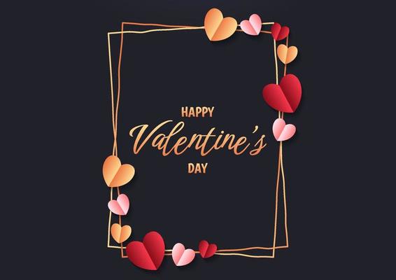 Happy valentine's day heart frame background