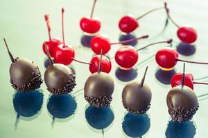 Chocolate and cocktail cherries photo