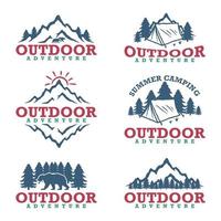 mountain outdoor adventure design illustration set collection vector