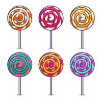 Set Of Colorful Lollipops vector