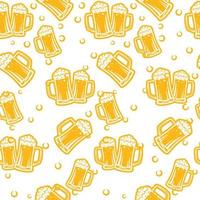 Glasses Beer Seamless Pattern vector