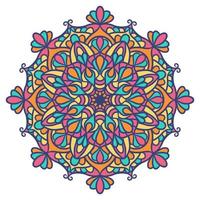 Ethnic Mandala Round Ornament Pattern With Colorful vector