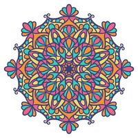 patrón de ornamento redondo de mandala étnico con colorido vector