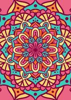 Ethnic Mandala Round Ornament Pattern With Colorful vector