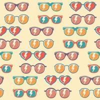 Seamless pattern background sunglasses with color vector