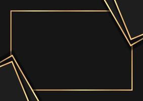 Luxury dark abstract background with golden lines vector