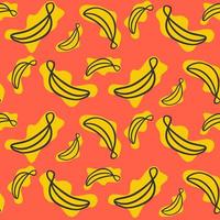 Banana fruit vector seamless pattern, Bright and juicy seamless pattern