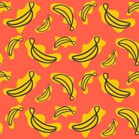 Banana fruit vector seamless pattern, Bright and juicy seamless pattern