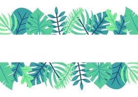 Modern tropical leaves background design vector