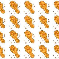 Crispy fried chicken seamless pattern vector