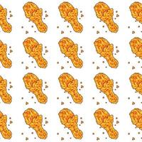 Crispy fried chicken seamless pattern vector