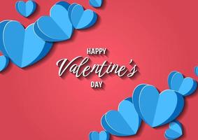 Happy valentine's day heart frame background vector