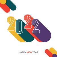 Abstract 2022 new year calendar template design, Happy new year text for a postcard, visiting card vector