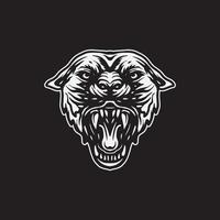 Wild panther face drawing illustration. vector
