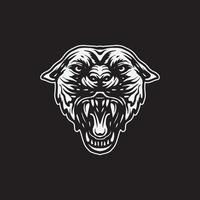 Wild panther face drawing illustration. vector