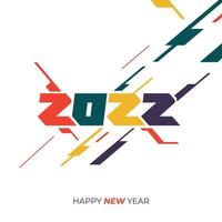 Abstract 2022 new year calendar template design, Happy new year text for a postcard, visiting card vector
