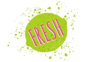 Vector illustration of lime with text of fresh.