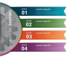 Engineering tech progress presentation 4 steps. vector