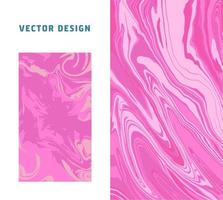 Marble Ebru Abstract vector backgrounds set. Magenta and pink backdrop. Elegant ebru texture. Pastel color vibrant banner for your design. Used as postcards, invitations and business cards.