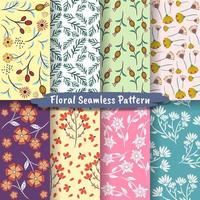 Set Of Abstract Floral Seamless Pattern vector