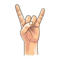 Rock n roll or Heavy metal hand gesture with colorful vector