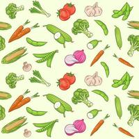 Seamless pattern with fresh vegetables vector