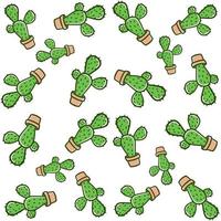 Cute cactus seamless vector pattern background