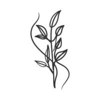 Plant continuous line art drawing vector