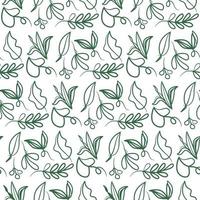 Botanical floral leaves seamless pattern. Floral pattern, Green leaves vector