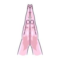 Praying hands illustration vector drawing