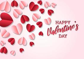 Happy valentine's day heart frame background vector