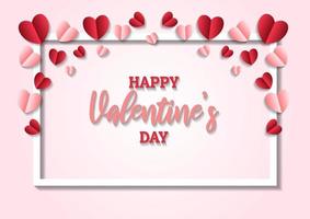 Happy valentine's day heart frame background vector