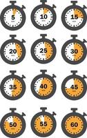 set of timer and stopwatch icons vector design