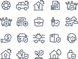 Insurance Icons line vector design