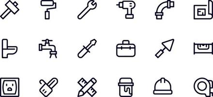 Home Repair Line Icons vector design