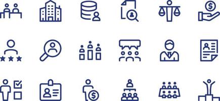 diseño de vectores de iconos de línea de recursos humanos