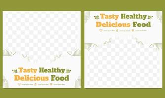 tasty healthy food social media post template vector