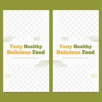 tasty healthy food social media story template vector