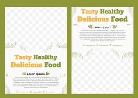 tasty healthy food  flyer template collection vector