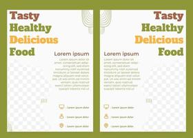 tasty healthy food  flyer template collection vector