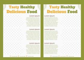 tasty healthy food  flyer template collection vector