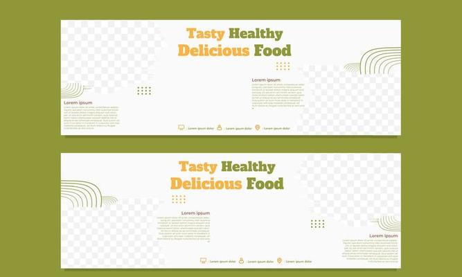 tasty healthy food horizontal banner template