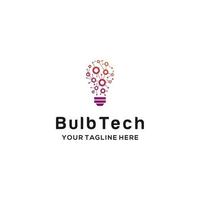 diseño de logotipo gráfico vectorial de ilustración de tecnología de bulbo, adecuado para la industria creativa, tecnología, ti, tienda y cualquier negocio relacionado vector