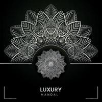 Creative luxury mandala background ornamental with silver arabesque pattern islamic mandala vector