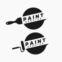 diseño del logotipo de la empresa de pintura de insignias. símbolo de pincel. emblema pintura vintage vector