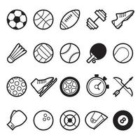 Sports line icons set vector